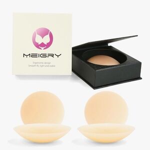 Beige Silicone Adhesive Bra Cups — Invisible Strapless Support
